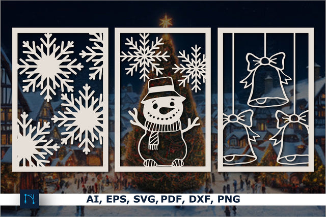 Paper cut Christmas card SVG bundle SVG MD JOYNAL ABDIN 