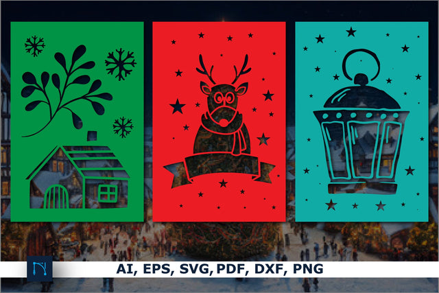 Paper cut Christmas card SVG bundle SVG MD JOYNAL ABDIN 