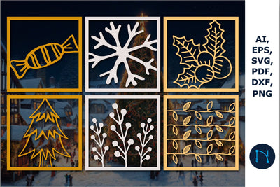 Paper cut Christmas card SVG bundle SVG MD JOYNAL ABDIN 