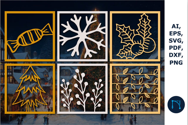 Paper cut Christmas card SVG bundle SVG MD JOYNAL ABDIN 