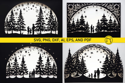 Paper Cut Christmas Card SVG Bundle SVG MD JOYNAL ABDIN 