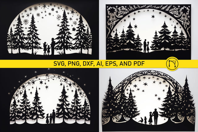 Paper Cut Christmas Card SVG Bundle SVG MD JOYNAL ABDIN 