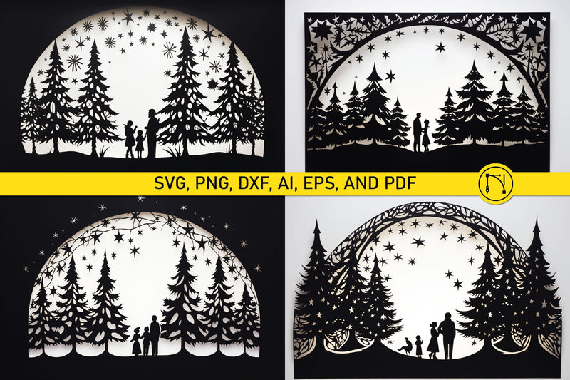 Paper Cut Christmas Card SVG Bundle SVG MD JOYNAL ABDIN 