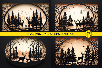 Paper Cut Christmas Card SVG Bundle SVG MD JOYNAL ABDIN 