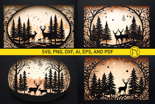 Paper Cut Christmas Card SVG Bundle SVG MD JOYNAL ABDIN 