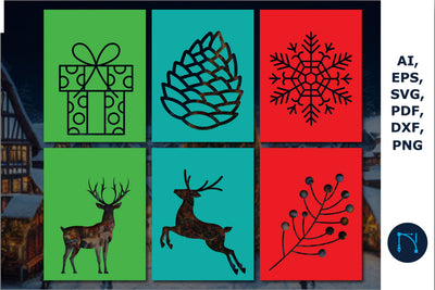 Paper cut Christmas card SVG bundle SVG MD JOYNAL ABDIN 