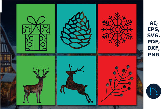 Paper cut Christmas card SVG bundle SVG MD JOYNAL ABDIN 