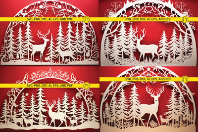 Paper Cut Christmas Decor SVG Bundle SVG MD JOYNAL ABDIN 