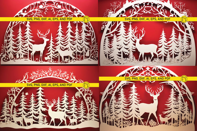 Paper Cut Christmas Decor SVG Bundle SVG MD JOYNAL ABDIN 