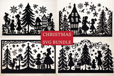 Paper Cut Christmas Decor SVG Bundle SVG MD JOYNAL ABDIN 