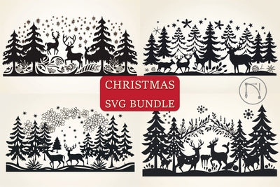 Paper Cut Christmas Decor SVG Bundle SVG MD JOYNAL ABDIN 