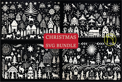 Paper Cut Christmas Decor SVG Bundle SVG MD JOYNAL ABDIN 
