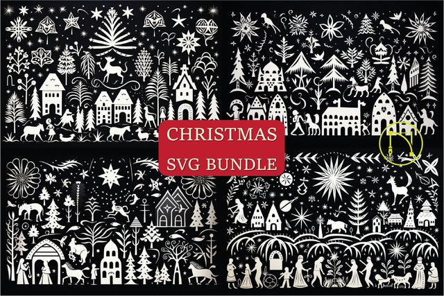 Paper Cut Christmas Decor SVG Bundle SVG MD JOYNAL ABDIN 