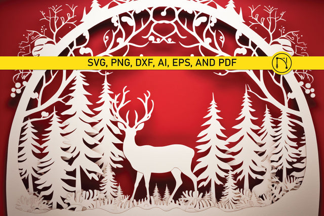 Paper Cut Christmas Decor SVG SVG MD JOYNAL ABDIN 