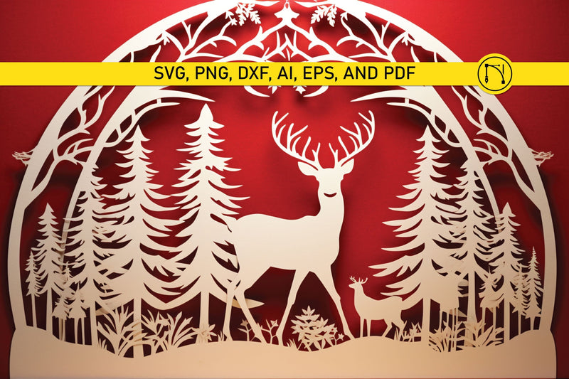 Paper Cut Christmas Decor SVG SVG MD JOYNAL ABDIN 