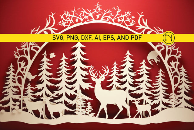 Paper Cut Christmas Decor SVG SVG MD JOYNAL ABDIN 