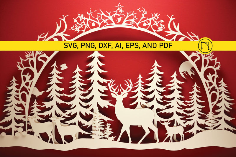 Paper Cut Christmas Decor SVG SVG MD JOYNAL ABDIN 