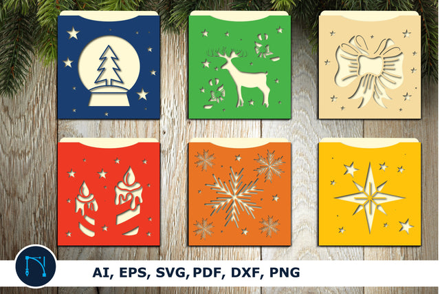 paper cut Christmas envelope SVG bundle SVG MD JOYNAL ABDIN 
