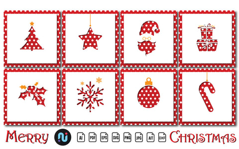 Paper Cut Christmas Envelope SVG Bundle SVG naemmiah021 