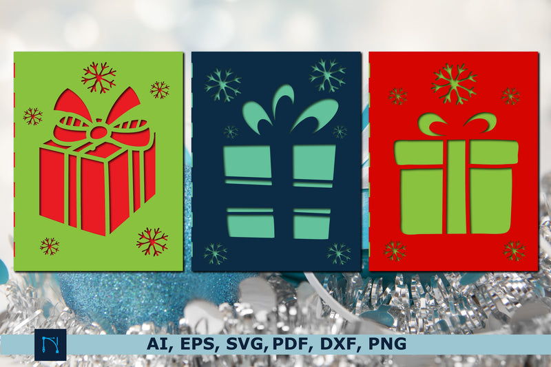 paper cut Christmas gift card SVG bundle SVG MD JOYNAL ABDIN 