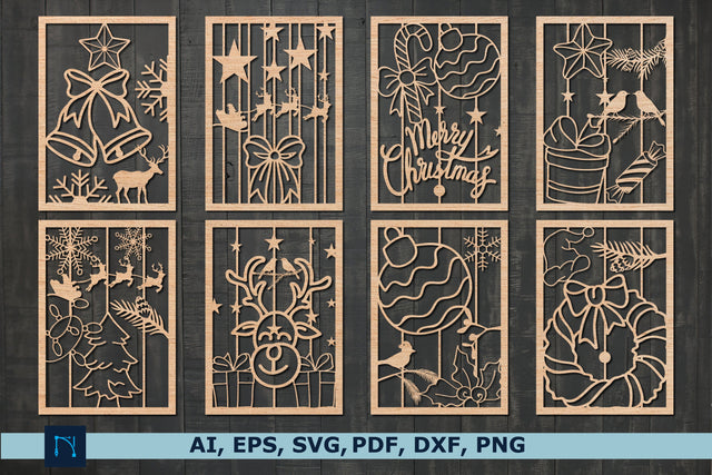 paper cut Christmas gift card SVG bundle SVG MD JOYNAL ABDIN 