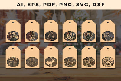 paper cut Christmas Gift Tag bundle 1 SVG MD JOYNAL ABDIN 