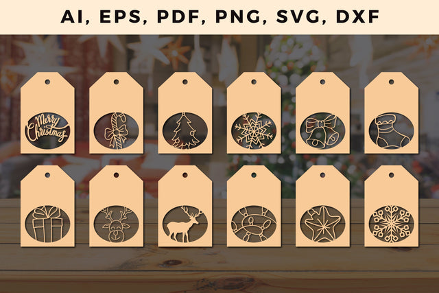 paper cut Christmas Gift Tag bundle 1 SVG MD JOYNAL ABDIN 