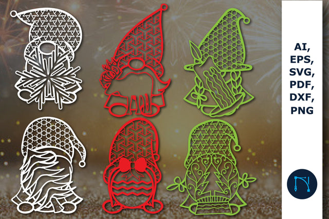 paper cut Christmas gnome SVG bundle SVG MD JOYNAL ABDIN 
