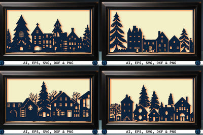 Paper Cut Christmas House SVG Bundle SVG MD JOYNAL ABDIN 