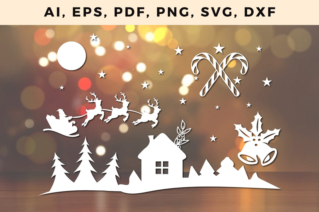 paper cut CHRISTMAS ORNAMENTS Craft svg - So Fontsy