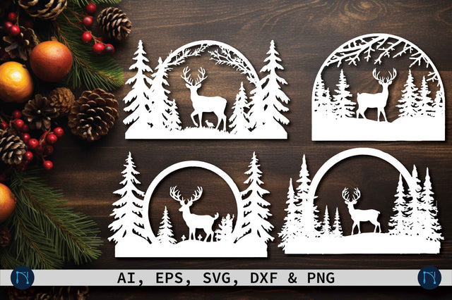 Paper Cut Christmas Scene Bundle SVG SVG MD JOYNAL ABDIN 