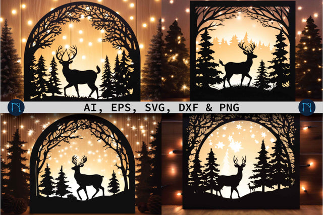 Paper Cut Christmas Scene Bundle SVG SVG MD JOYNAL ABDIN 