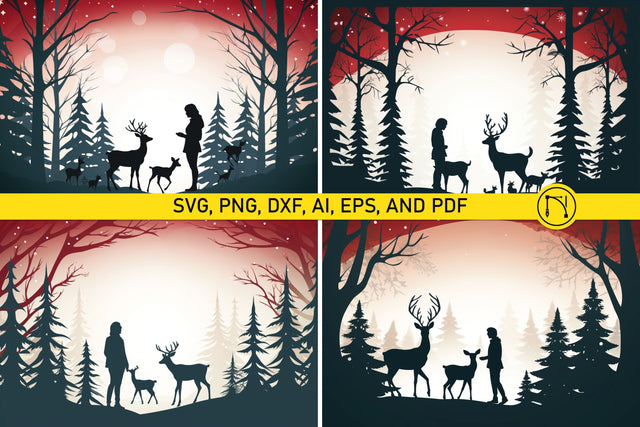 Paper Cut Christmas Scene SVG Bundle SVG MD JOYNAL ABDIN 