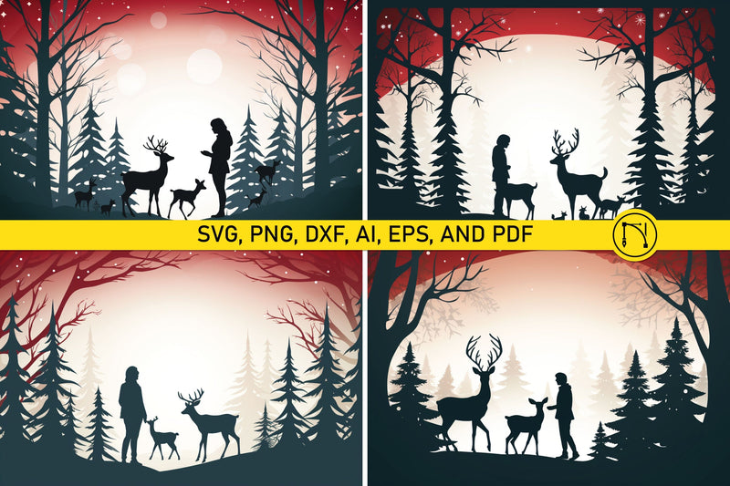 Paper Cut Christmas Scene SVG Bundle SVG MD JOYNAL ABDIN 