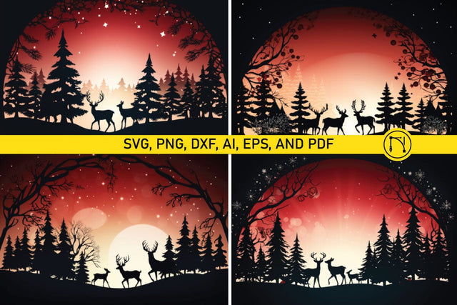Paper Cut Christmas Scene SVG Bundle SVG MD JOYNAL ABDIN 