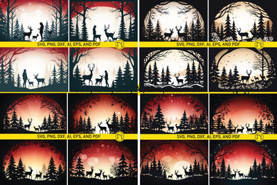 Paper Cut Christmas Scene SVG Bundle SVG MD JOYNAL ABDIN 