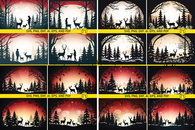 Paper Cut Christmas Scene SVG Bundle SVG MD JOYNAL ABDIN 