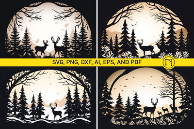 Paper Cut Christmas Scene SVG Bundle SVG MD JOYNAL ABDIN 