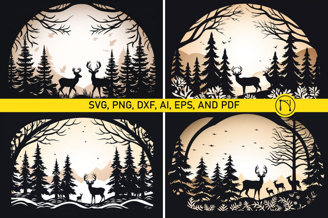 Paper Cut Christmas Scene SVG Bundle SVG MD JOYNAL ABDIN 