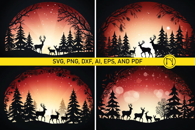 Paper Cut Christmas Scene SVG Bundle SVG MD JOYNAL ABDIN 