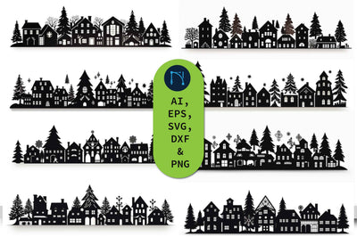 Paper Cut Christmas Village SVG Bundle SVG MD JOYNAL ABDIN 
