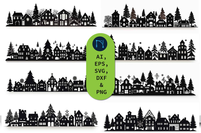 Paper Cut Christmas Village SVG Bundle SVG MD JOYNAL ABDIN 