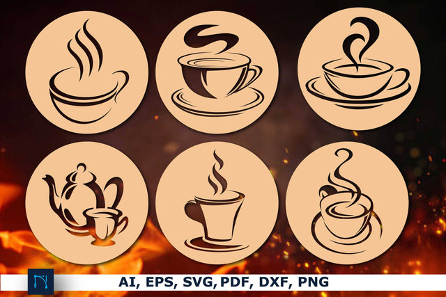 Paper cut Coffee Ornaments SVG bundle SVG MD JOYNAL ABDIN 