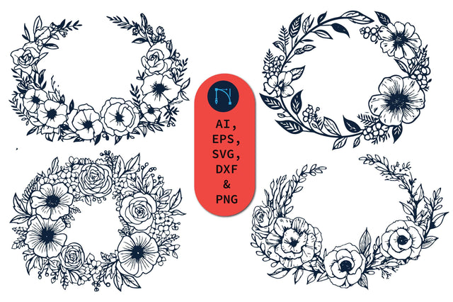 Paper Cut Cricut Floral Wreath SVG Bundle SVG MD JOYNAL ABDIN 