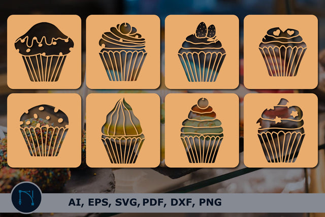 paper cut cupcakes card SVG bundle SVG MD JOYNAL ABDIN 