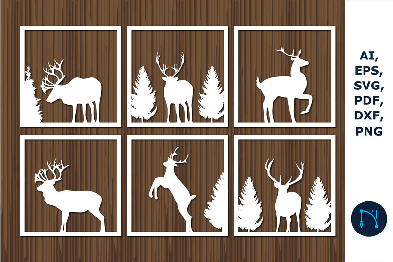 paper cut Deer decor bundle SVG SVG MD JOYNAL ABDIN 