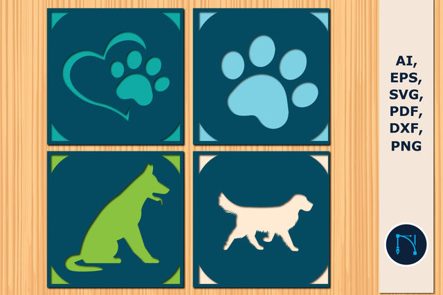 paper cut dog invitation card SVG bundle SVG MD JOYNAL ABDIN 