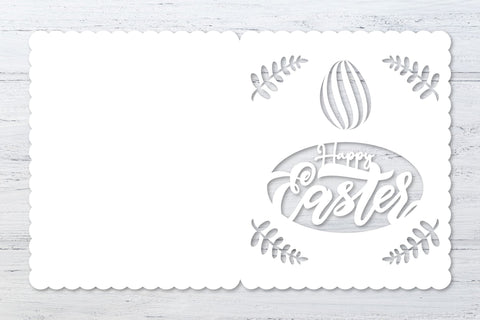 Paper cut easter card svg. Easter bunny, egg. Cut files. SVG Angelina Semenova 