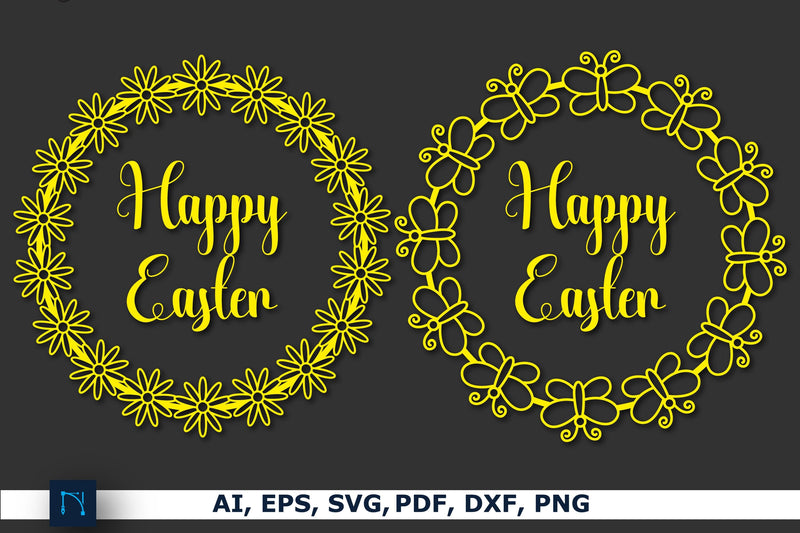 Paper cut Easter wreath SVG Bundle SVG MD JOYNAL ABDIN 