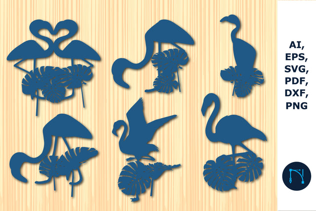 paper cut Flamingo and Monstera bundle SVG MD JOYNAL ABDIN 
